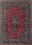 Fine VTG Kaseeb Red/Navy Rug, 9'5 x 12'10