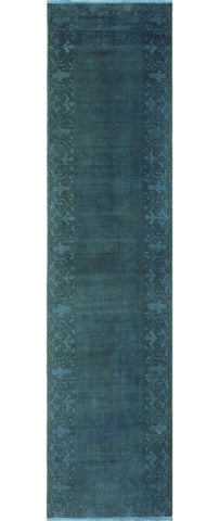 Vintage Afua Blue/Charcoal Runner, 2'9 x 12'3