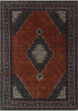 Fine VTG Anar Rust/Navy Rug, 6'5 x 9'7