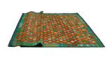 Balochi Adny Orange/Turquoise Rug, 6'6" x 9'7"