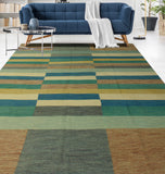 Winchester Delbar Blue/Brown Rug, 9'2" x 12'1"