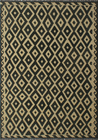 Sangat Cady Ivory/Black Rug, 5'7 x 7'9