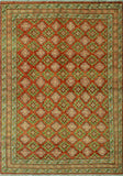 Balochi Beornham Rust/Green Rug, 5'6 x 7'8