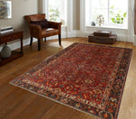 Semi Antique Behnaz Red/Drk. Brow Runner, 4'11" x 7'11"