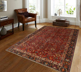 Semi Antique Behnaz Red/Drk. Brow Runner, 4'11" x 7'11"