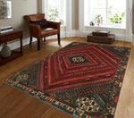 Vintage Shareef Red/Charcoal Rug, 6'2" x 10'0"