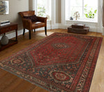 Vintage Federico Red/Charcoal Rug, 7'1" x 10'1"