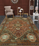 Semi Antique Liliana Rust/Brown Rug, 4'5" x 6'6"