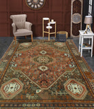 Semi Antique Liliana Rust/Brown Rug, 4'5" x 6'6"