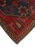 Semi Antique Kylen Red/Navy Rug, 4'10" x 7'6"