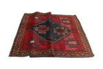 Semi Antique Kylen Red/Navy Rug, 4'10" x 7'6"