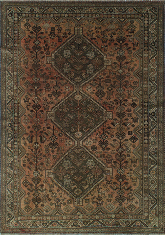 Vintage Basil Rust/Ivory Rug, 6'10 x 9'8