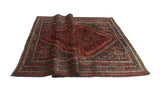 Semi Antique Gracie Red/Charcoal Rug, 5'9" x 8'7"