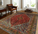 Semi Antique Ruheena Red/Brown Rug, 4'10" x 6'5"