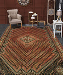 Vintage Acelas Rust/Ivory Rug, 5'7" x 7'5"