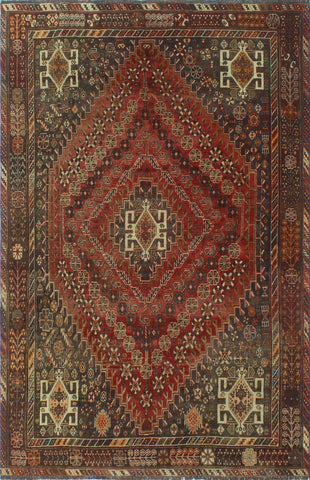 Semi Antique Braeden Red/Burgundy Rug, 5'3 x 8'1