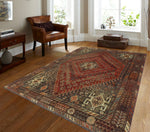Semi Antique Braeden Red/Burgundy Rug, 5'3" x 8'1"