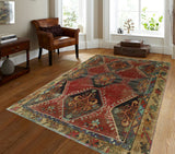 Semi Antique Mawusi Red/Ivory Rug, 4'5" x 6'11"