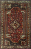 Semi Antique Lahor 58 Red/Black Rug, 5'6 x 8'4