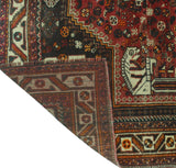 Semi Antique Lahor 58 Red/Black Rug, 5'6" x 8'4"