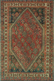 Vintage Dannell Red/Ivory Rug, 5'3 x 7'9