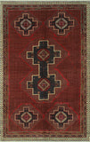 Semi Antique Husain Red/Ivory Rug, 5'9 x 9'1