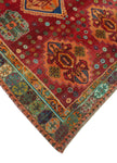 Semi Antique Adeel Red/Blue Rug, 4'10" x 6'9"