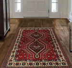 Vintage Sharlene Red/Ivory Rug, 3'6" x 5'0"