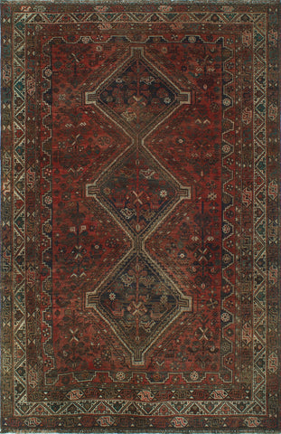 Semi Antique Laury Red/Ivory Rug, 7'2 x 10'11
