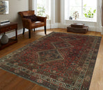 Semi Antique Laury Red/Ivory Rug, 7'2" x 10'11"