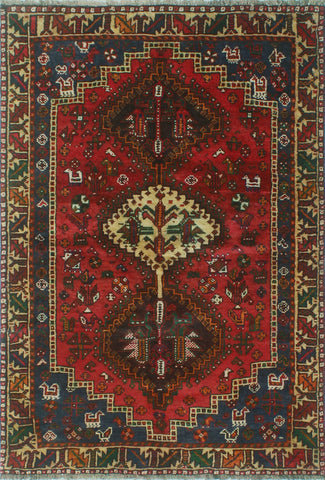 Vintage Neelab Red/Ivory Rug, 3'7 x 5'0