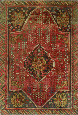 Semi Antique Diofanto Red/Ivory Rug, 4'10 x 7'3