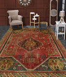 Semi Antique Diofanto Red/Ivory Rug, 4'10" x 7'3"