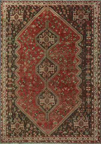 Semi Antique Nebraska Red/Ivory Rug, 7'4 x 10'1