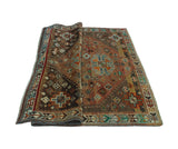Semi Antique Anane Rust/Grey Rug, 4'2" x 5'8"