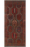 Semi Antique Shahlo Red/Beige Rug, 3'4 x 7'2