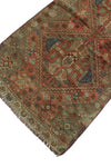 Semi Antique Beadutun Rust/Green Rug, 2'7" x 4'10"
