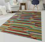 Winchester Nurten Rust/Blue Rug, 6'7" x 10'0"