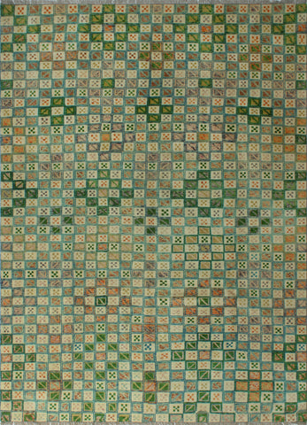 Balochi Pervin Ivory/Green Rug, 8'0 x 11'1