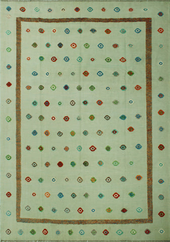 Berjasta Ansar Green/Orange Rug, 8'11 x 11'11