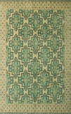 Balochi Alp Ivory/Lt. Green Rug, 6'7 x 10'2