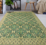 Balochi Alp Ivory/Lt. Green Rug, 6'7" x 10'2"