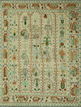 Balochi Bachir Ivory/Green Rug, 9'5 x 11'9