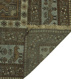 Vintage Bensu Brown/Grey Rug, 9'8" x 12'10"