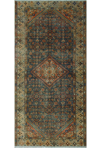 Vintage Beowulf Navy/Ivory Runner, 4'7 x 9'6