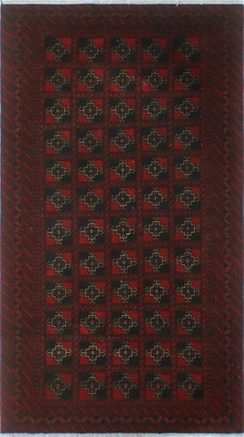 Vintage Jania Red/Charcoal Rug, 3'6 x 6'3