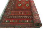 Vintage Jumaane Red/Navy Runner, 2'3" x 4'6"