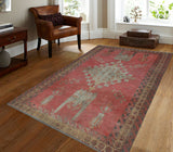 Vintage Nisa Rose/Grey Rug, 4'0" x 6'1"