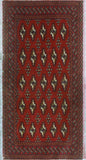 Vintage Aler Red/Navy Rug, 2'1 x 4'3