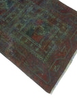 Vintage Poppy Burgundy/Charcoal Runner, 3'4" x 7'3"